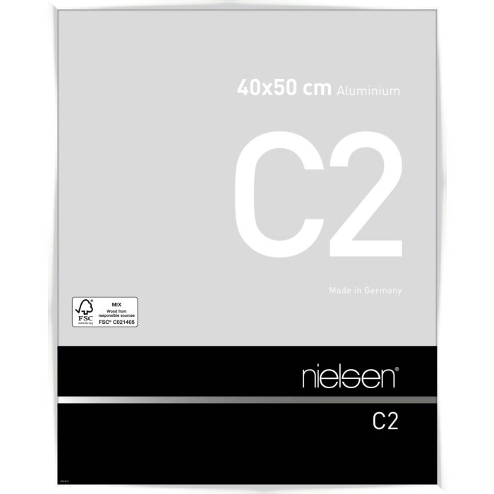 Nielsen Marco de aluminio C2 blanco brillante 40x50 cm Cristal acrílico