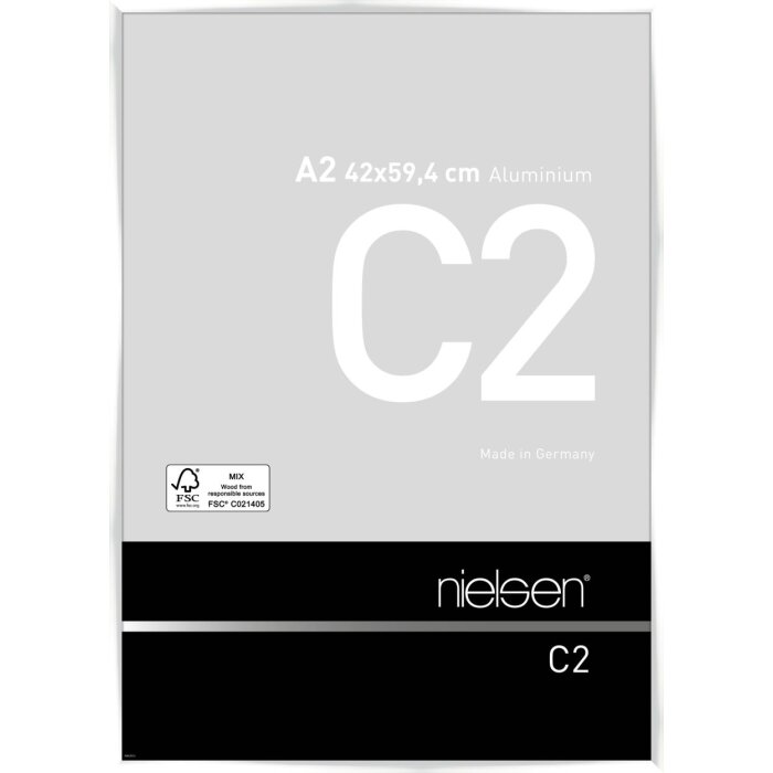 Nielsen Marco de aluminio C2 blanco brillante 42x59,4 cm Cristal acrílico