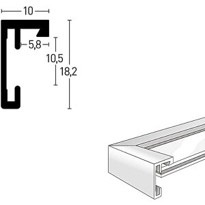 Nielsen Marco de aluminio C2 estructura plata mate 42x59,4 cm cristal acrílico