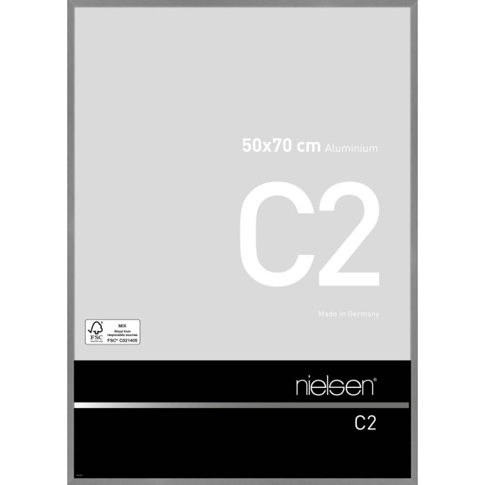 Nielsen Marco de aluminio C2 estructura gris mate 50x70 cm cristal acrílico
