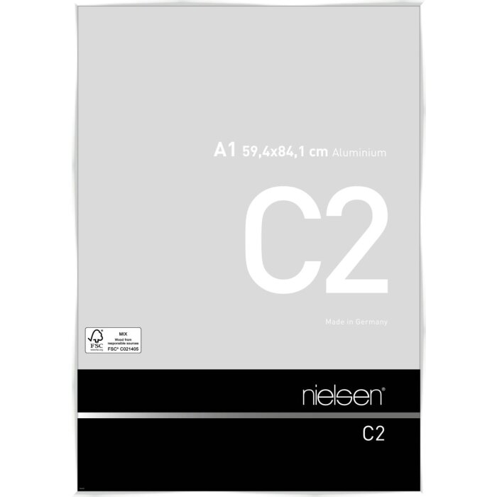 Nielsen Marco de aluminio C2 blanco brillo 59,4x84,1 cm Cristal acrílico