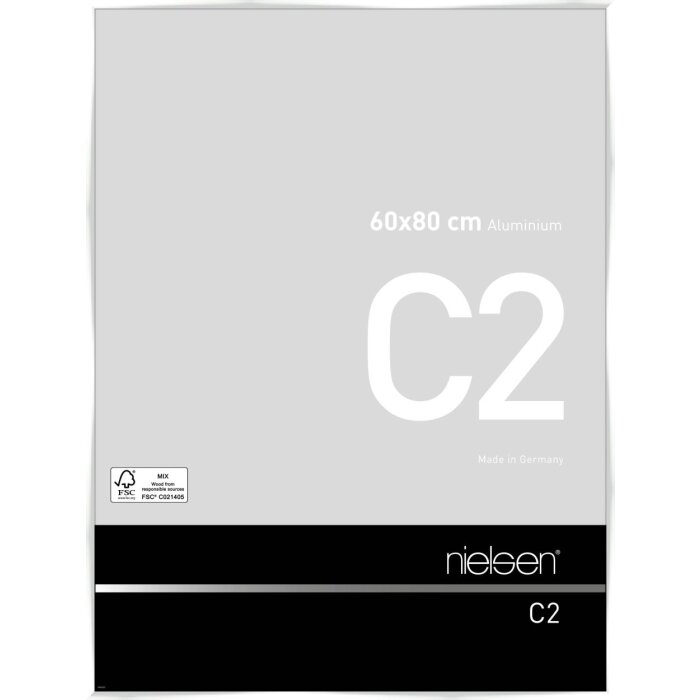 Nielsen Marco de aluminio C2 blanco brillo 60x80 cm Cristal acrílico