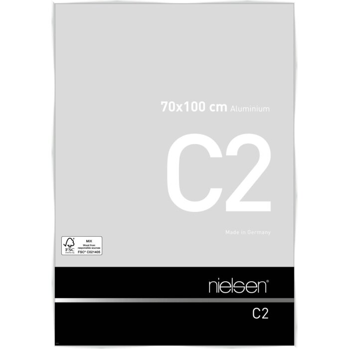 Nielsen Marco de aluminio C2 blanco brillo 70x100 cm Cristal acrílico