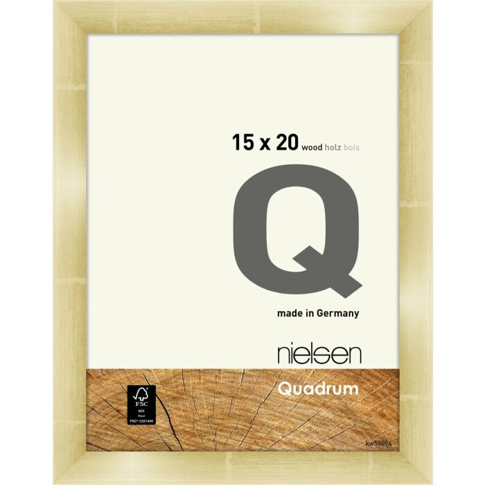 Marco a presión de madera Nielsen Quadrum 15x20 cm dorado