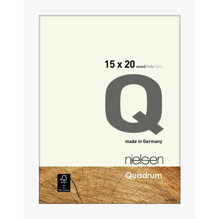 Nielsen Marco de madera a presión Quadrum 15x20 cm blanco opaco