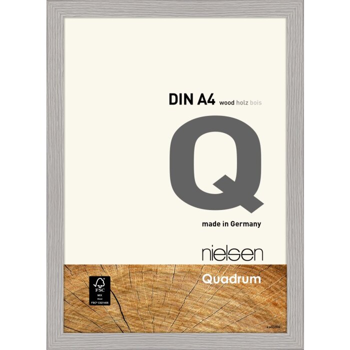 Marco de madera con clip Nielsen Quadrum 21x29,7 cm gris cemento