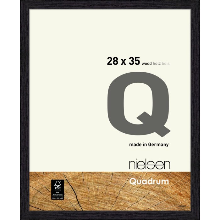 Nielsen Marco Cambiador de Madera Quadrum 28x35 cm negro cuervo