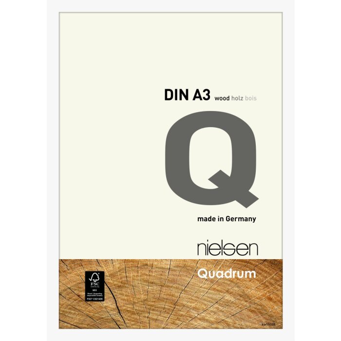Nielsen Quadrum marco de madera 29,7x42 cm blanco opaco DIN A3 vidrio estándar