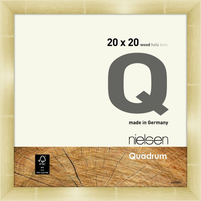 Marco a presión de madera Nielsen Quadrum 20x20 cm dorado