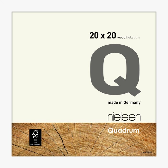 Nielsen Marco de madera a presión Quadrum 20x20 cm blanco opaco
