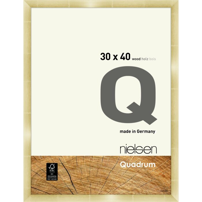 Marco a presión de madera Nielsen Quadrum 30x40 cm dorado