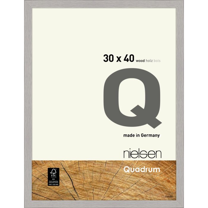 Marco de madera con clip Nielsen Quadrum 30x40 cm gris cemento