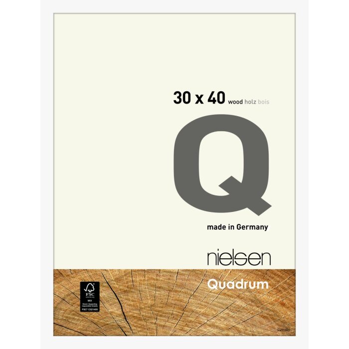Nielsen Marco de madera a presión Quadrum 30x40 cm blanco opaco