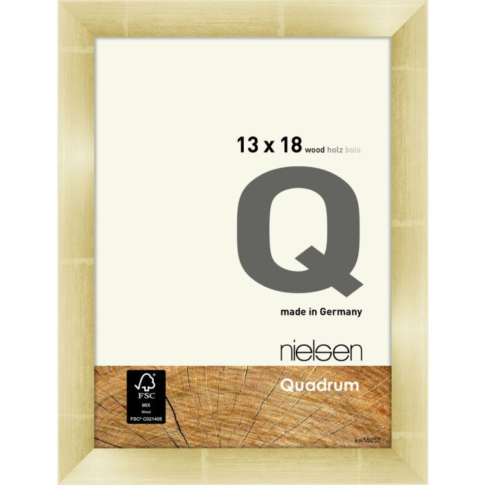 Marco a presión de madera Nielsen Quadrum 13x18 cm dorado