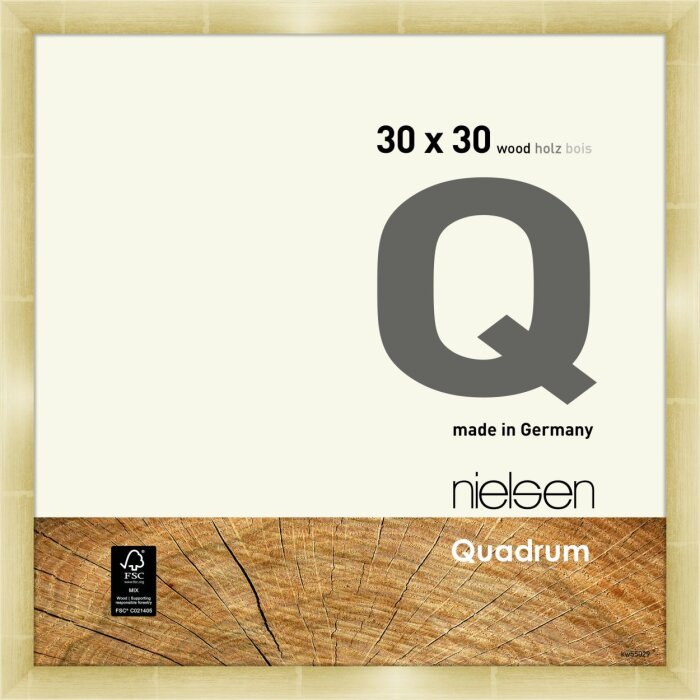 Marco a presión de madera Nielsen Quadrum 30x30 cm dorado