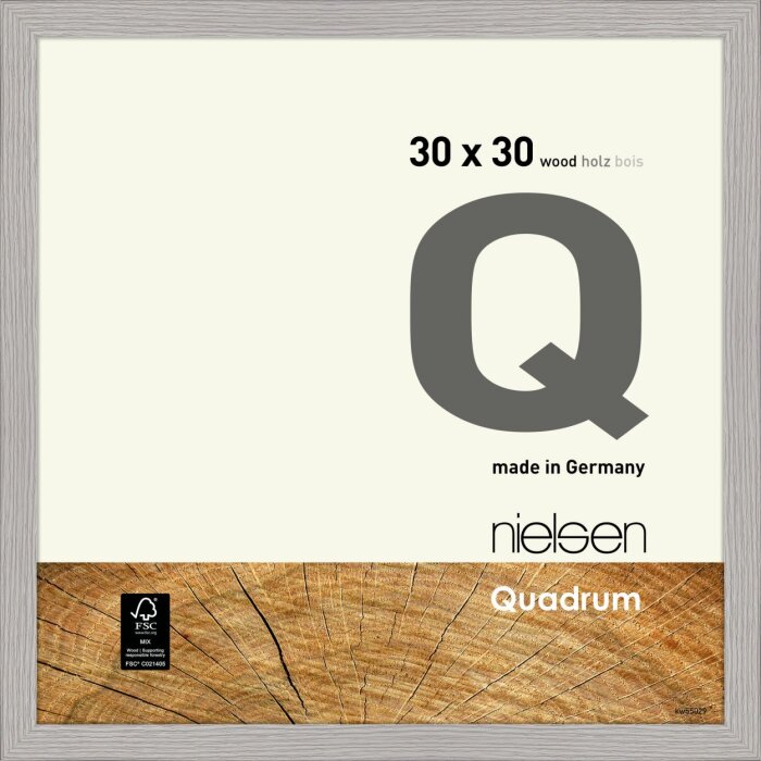 Marco de madera con clip Nielsen Quadrum 30x30 cm gris cemento