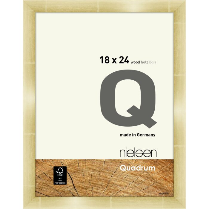Marco a presión de madera Nielsen Quadrum 18x24 cm dorado
