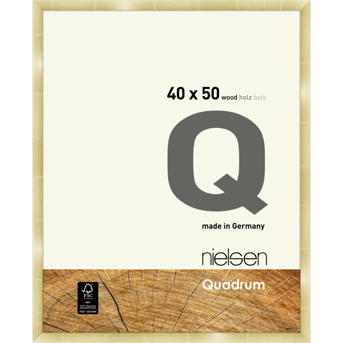 Marco a presión de madera Nielsen Quadrum 40x50 cm dorado