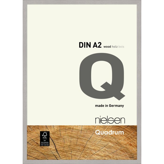 Marco de madera con clip Nielsen Quadrum 42x59,4 cm gris cemento
