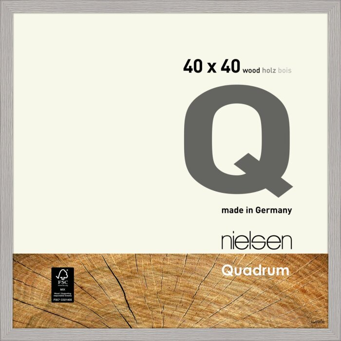 Nielsen marco de madera con clip Quadrum 40x40 cm gris cemento