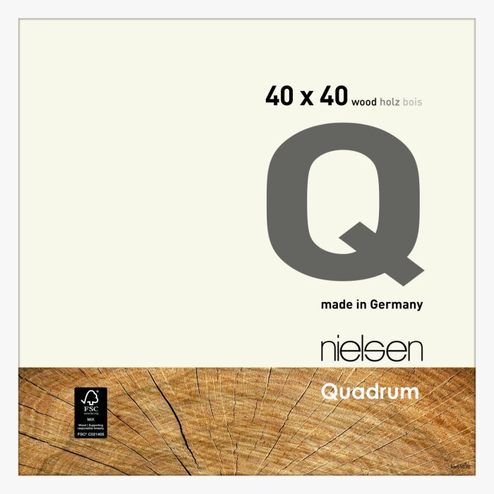 Nielsen Marco de madera a presión Quadrum 40x40 cm blanco opaco