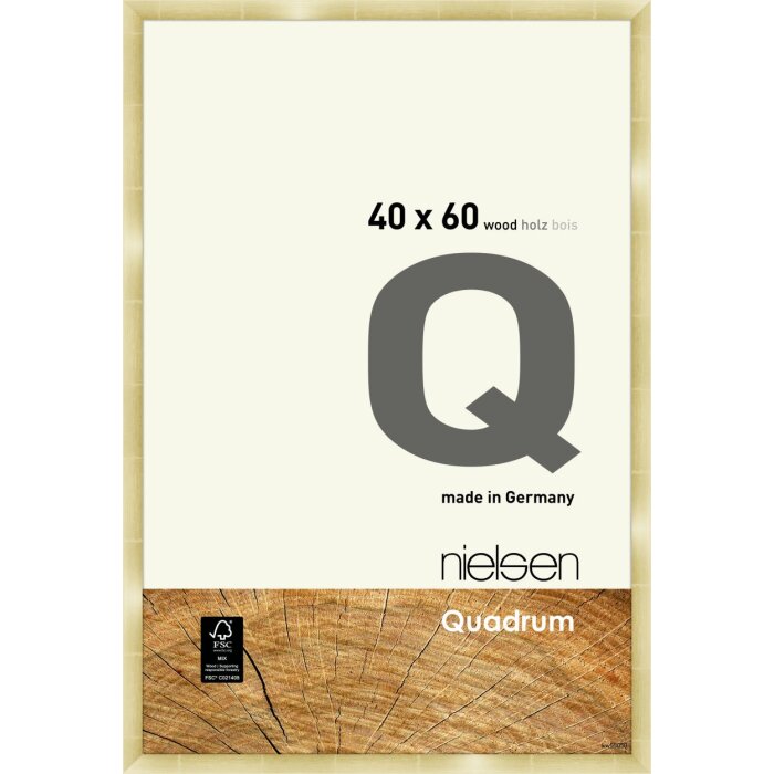 Marco a presión de madera Nielsen Quadrum 40x60 cm dorado