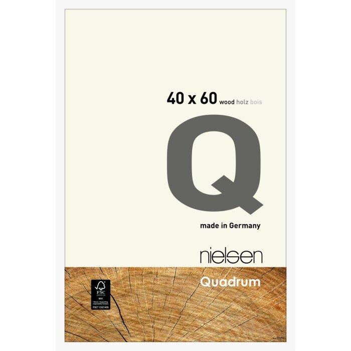 Nielsen Marco de madera a presión Quadrum 40x60 cm blanco opaco