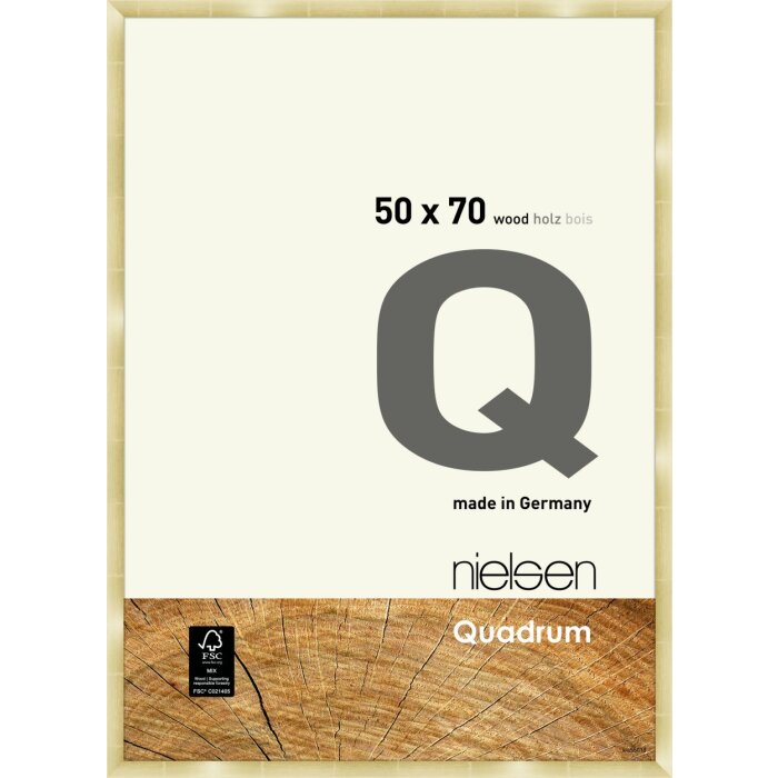 Marco a presión de madera Nielsen Quadrum 50x70 cm dorado