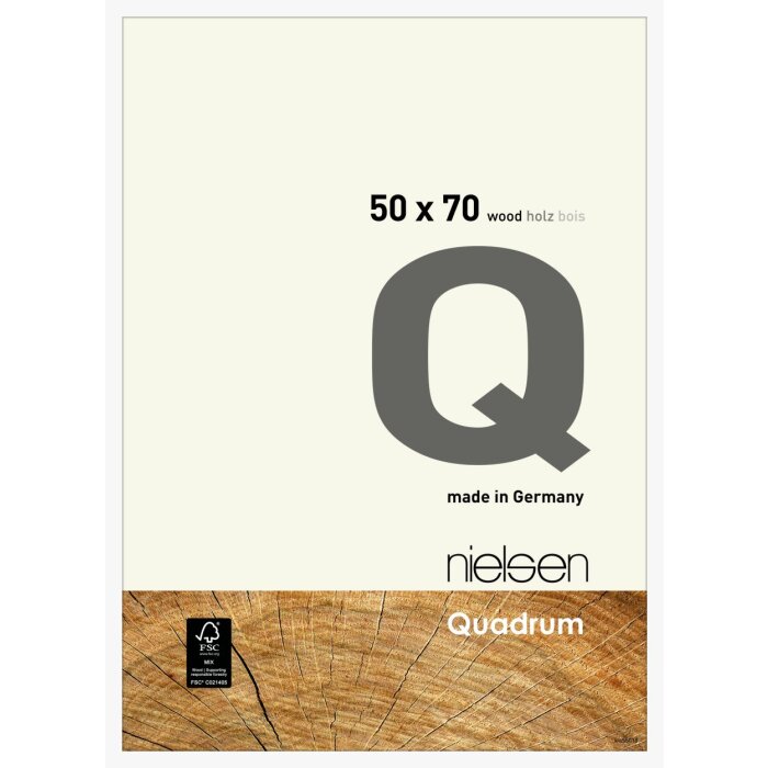 Nielsen Marco de madera a presión Quadrum 50x70 cm blanco opaco