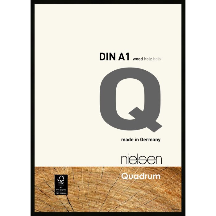 Nielsen Marco de madera a presión Quadrum 59,4x84,1 cm negro