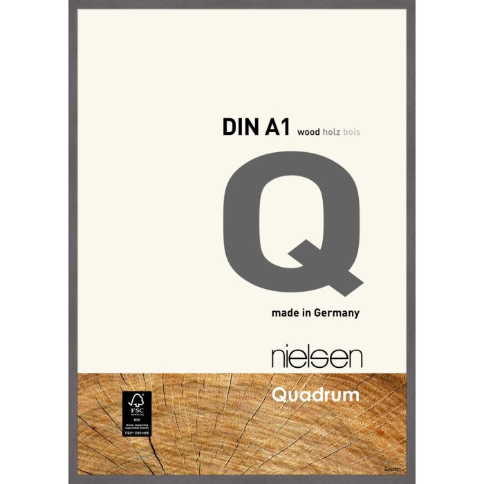 Nielsen Marco de madera a presión Quadrum 59,4x84,1 cm gris