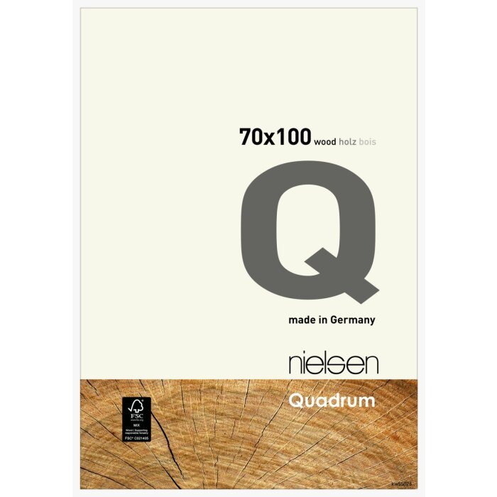 Nielsen Marco de madera a presión Quadrum 70x100 cm blanco opaco