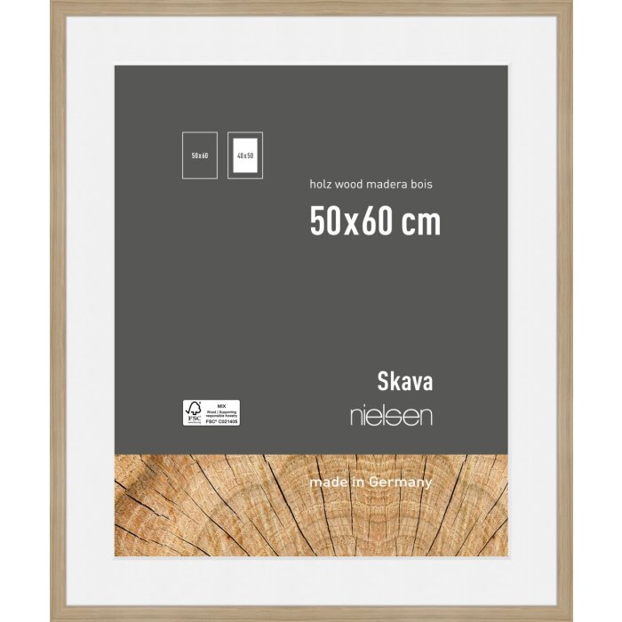 Marco de madera Nielsen roble Skava 50x60 cm con passepartout 40x50 cm