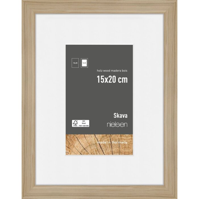 Marco de madera Nielsen roble Skava 15x20 cm con passepartout 9x13 cm