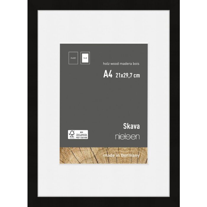 Nielsen marco de madera Skava negro 21x29,7 cm passe-partout 15x20 cm