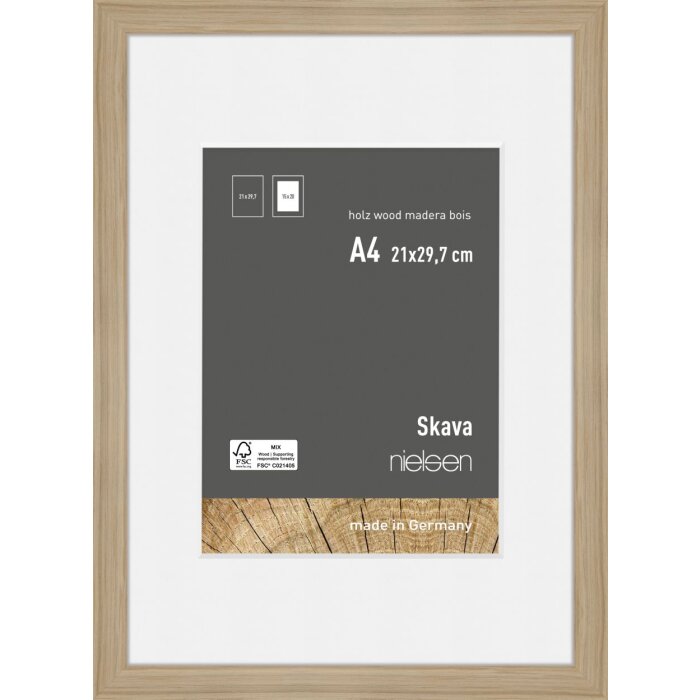 Marco de madera Nielsen roble Skava 21x29,7 cm con paspartú 15x20 cm