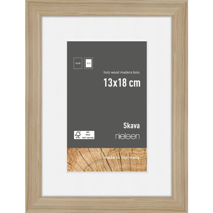 Marco de madera Nielsen roble Skava 13x18 cm con passepartout 9x13 cm
