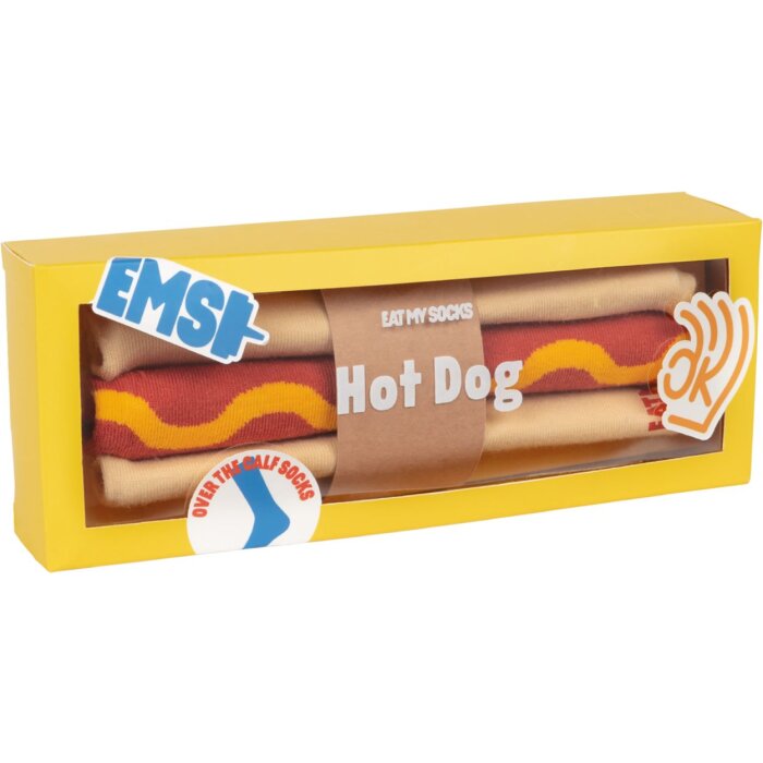 EatMySocks Calcetines Hot Dog Divertida idea de regalo calcetines de pantorrilla mezcla de algodón 1 par