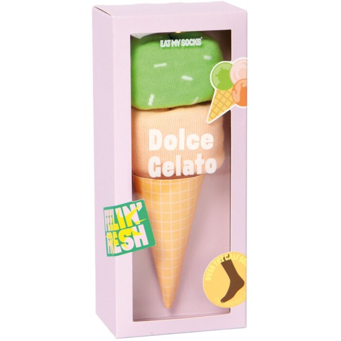 EatMySocks Calcetines largos Dolce Gelato Rosa Verde cono de helado
