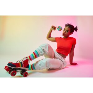 EatMySocks Calcetines Largos Sweet Lollipop Rainbow Lollipop Talla Única