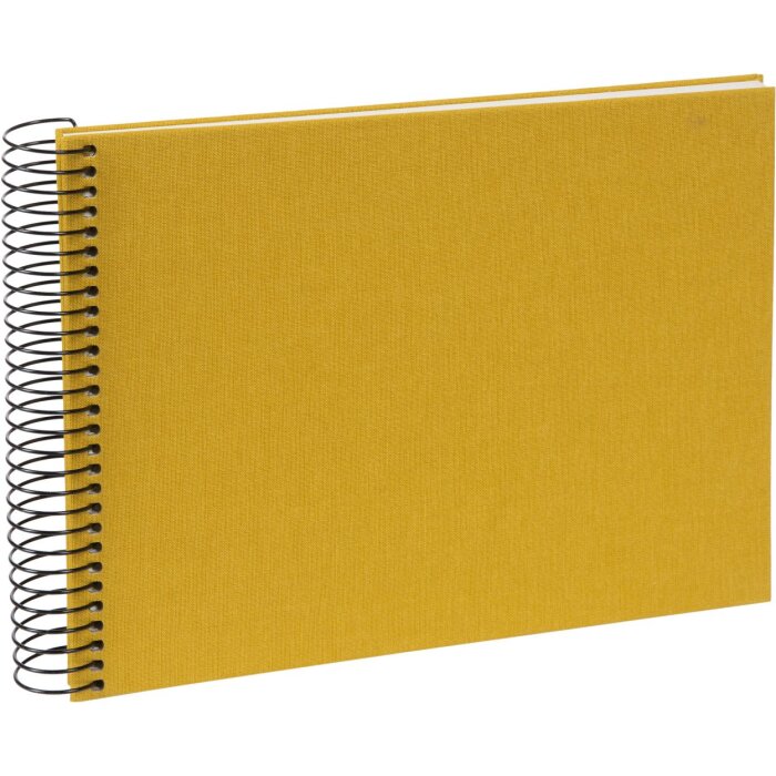 Álbum espiral Goldbuch Bella Vista mostaza 24x17 cm 40 páginas blancas lino
