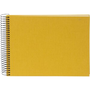 Álbum espiral Goldbuch Bella Vista mostaza 24x17 cm 40 páginas blancas lino