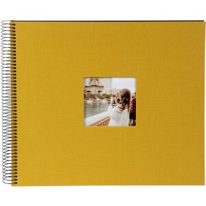 Álbum espiral Goldbuch Bella Vista mostaza 34x30 cm 40 páginas negras perforadas
