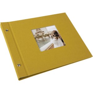 Álbum con tapa de rosca Goldbuch Bella Vista mostaza 30x25 cm 40 páginas negras