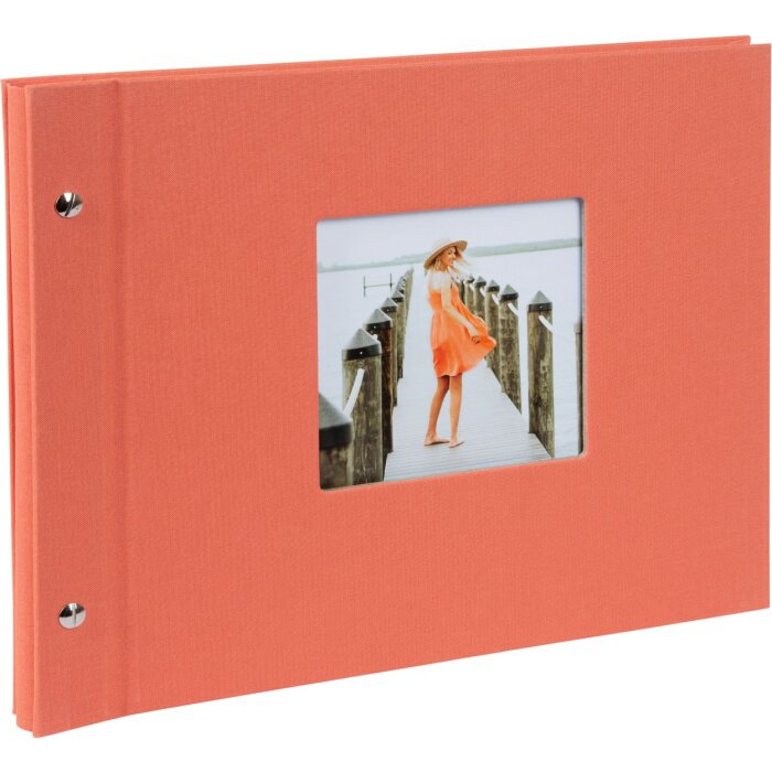 Goldbuch álbum con tapa de rosca Bella Vista salmón 30x25 cm lino expandible