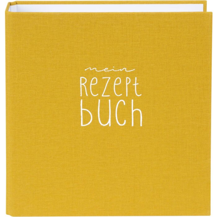Goldbuch carpeta de recetas Bella Vista mostaza 21x24 cm mecanismo de anillas de lino