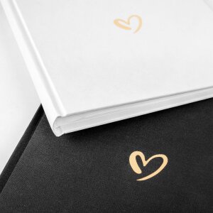 Walther Álbum de Fotos de Lino Emotion Blanco 20x20 cm 40 páginas blancas estampado corazón