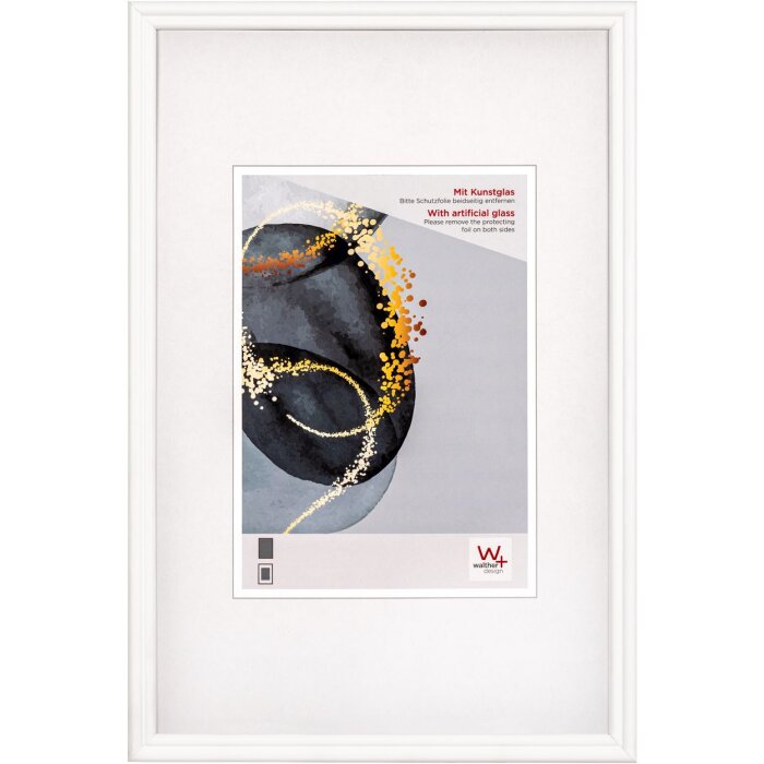 Marco de madera Walther Select 10x15 cm cristal de arte blanco