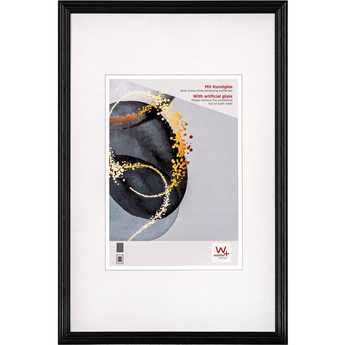 Marco de madera Walther Select 13x18 cm cristal artístico negro