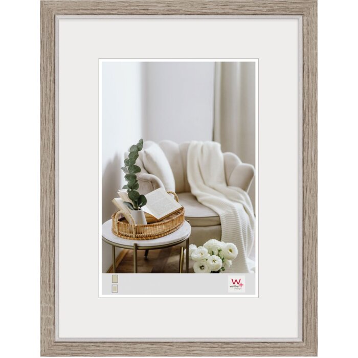 Walther Marco de madera MDF Hygge 10x15 cm gris